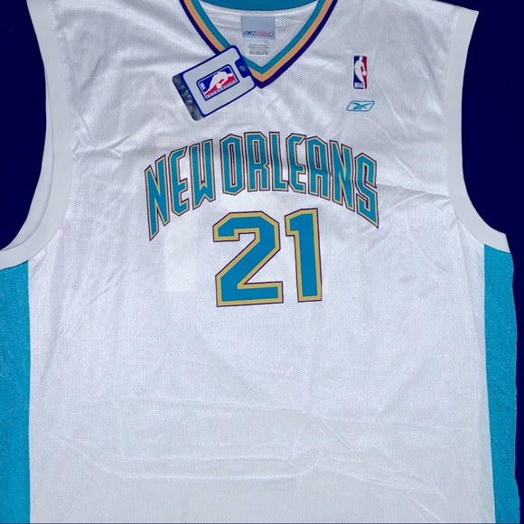 SOLD NWT Reebok Jamaal Magloire New Orleans Hornets #21 White Home Jersey 2XL - Picture 3 of 7